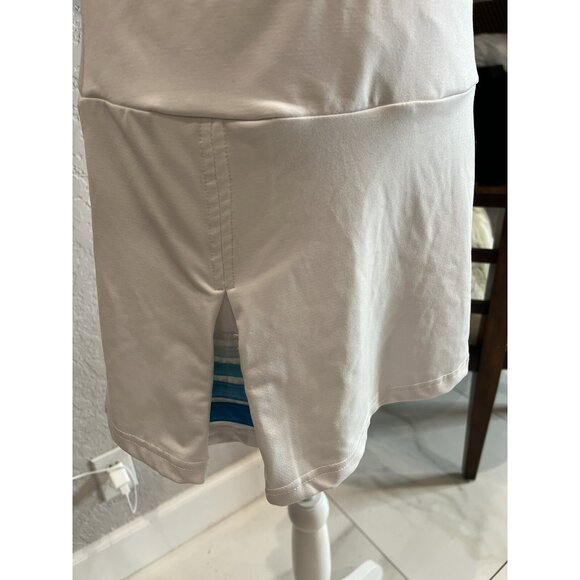 White Athletic Skort With Blue Striped Side Panels size S - Picture 3 of 6
